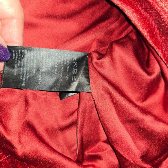 Bardot Claudette Mini Dress Deep Red Velvet Lolita Gothiclolita Holiday Party - Picture 9 of 13